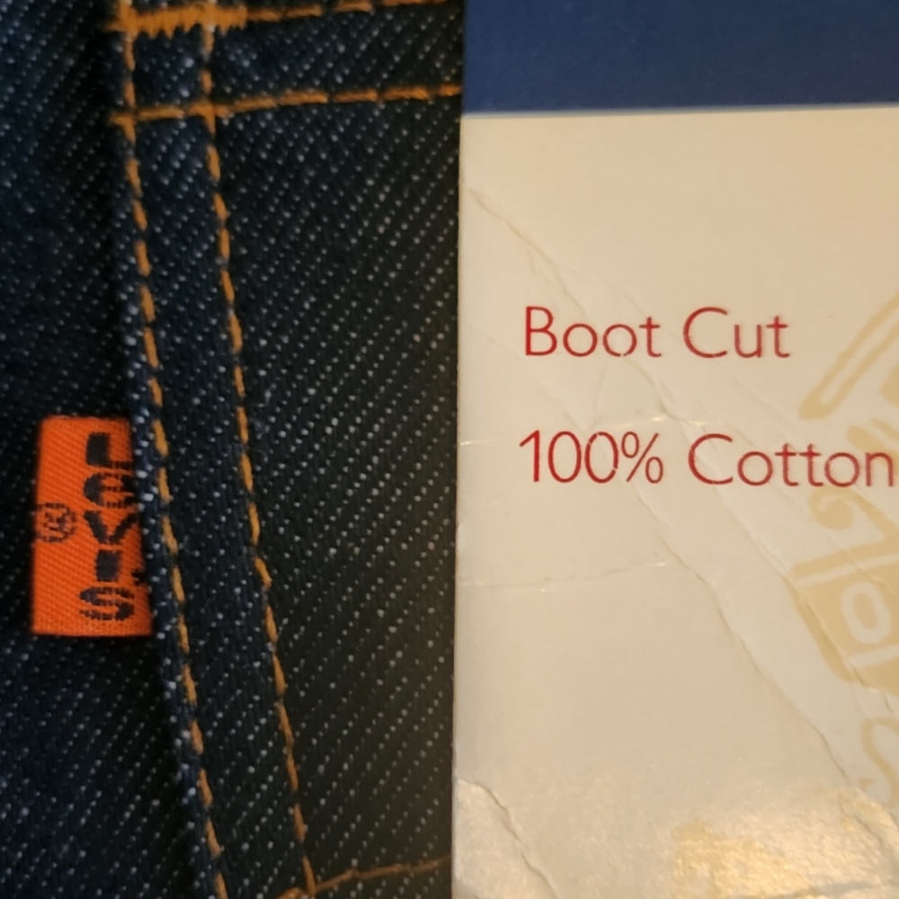 VINTAGE LEVI'S MEN'S 317 ORANGE TAG DARK WASH BOOT CUT JEANS SIZE 34W X 32 NWT - Picture 6 of 10